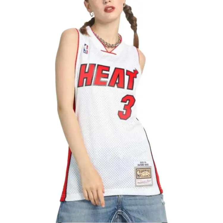 Mitchell Ness Basketball Jerseys Unisex White Red-3