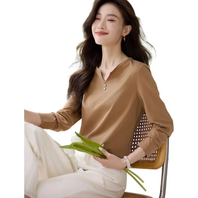 Mo Han Yi Mei T Shirt Women's Khaki Yellow-2