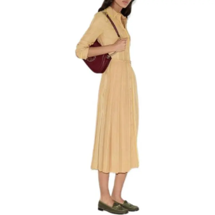 GUCCI SS25 Long Sleeved Dresses Women's Caramel-3