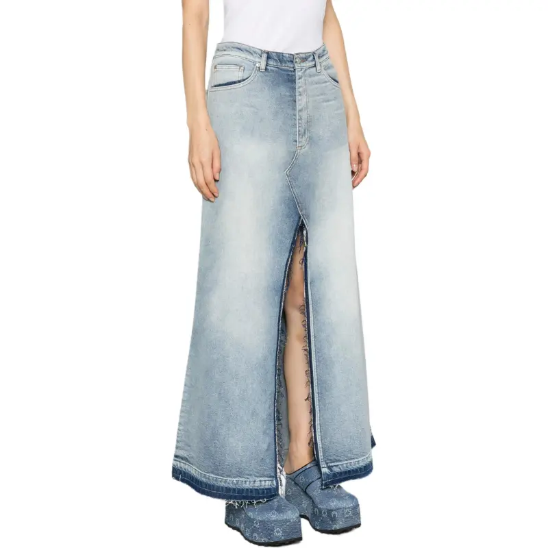 NATASHA ZINKO Logo patch Frayed edge Skirt-3