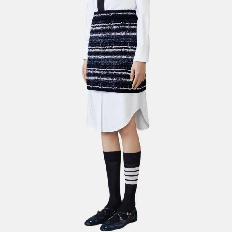 THOM BROWNE Tweed Mini Skirt-3