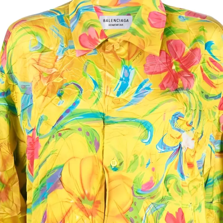 Balenciaga FW22 Shirt Loose Fit Women's Yellow-4