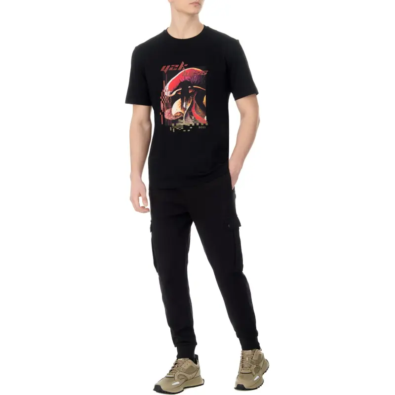 HUGO BOSS Logo print Cotton T shirt-7