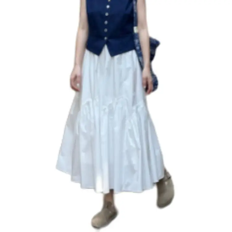 GOELIA Casual Long Skirt Women's Ecru-3