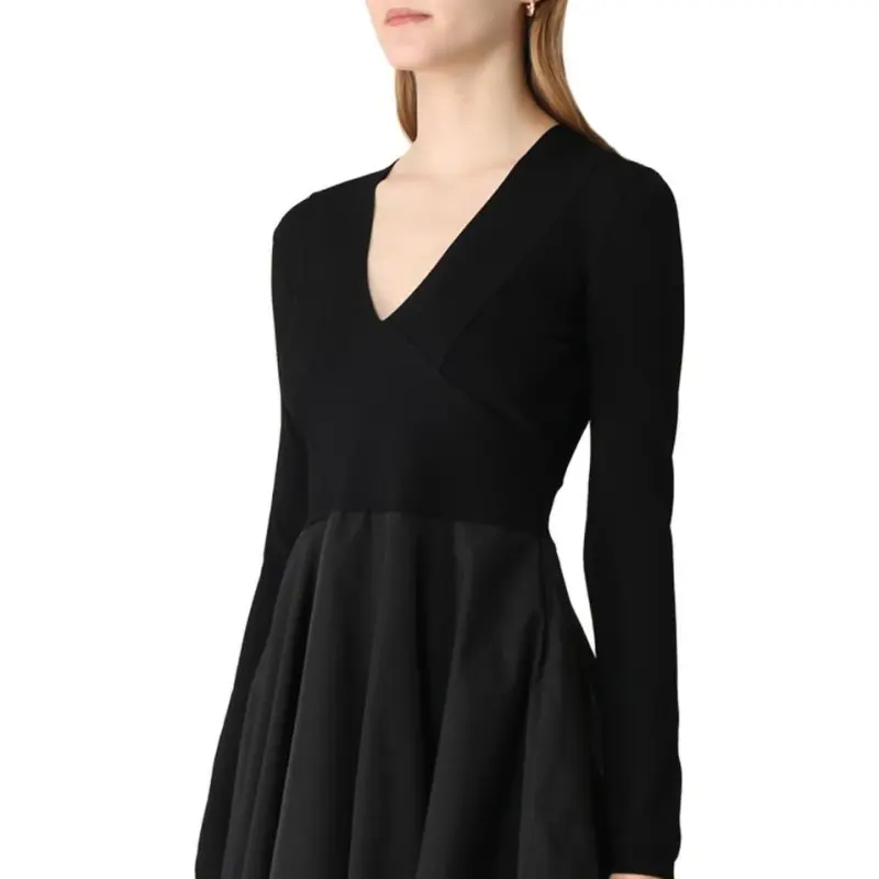 Valentino Long Sleeved Dresses Women's Black-4