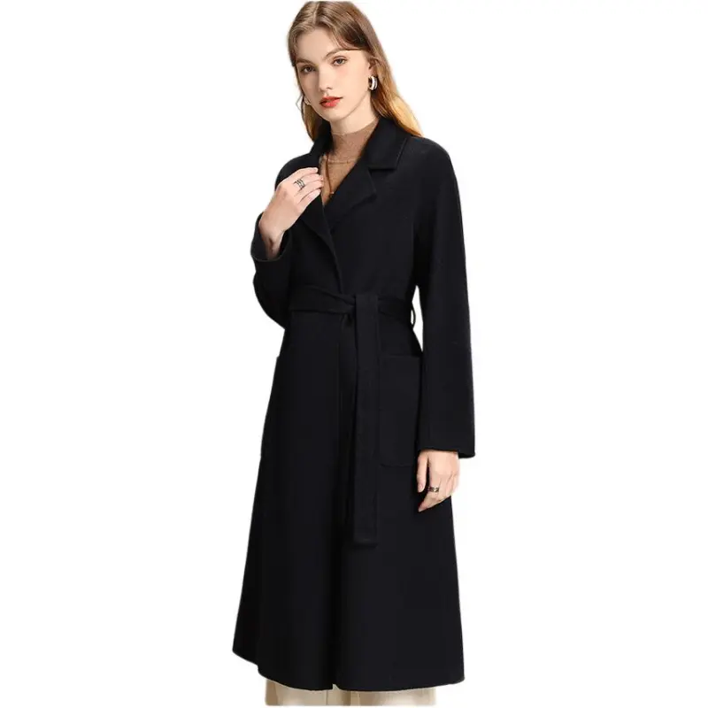 FENHONGMALI Coats Women's Navy Blue-3