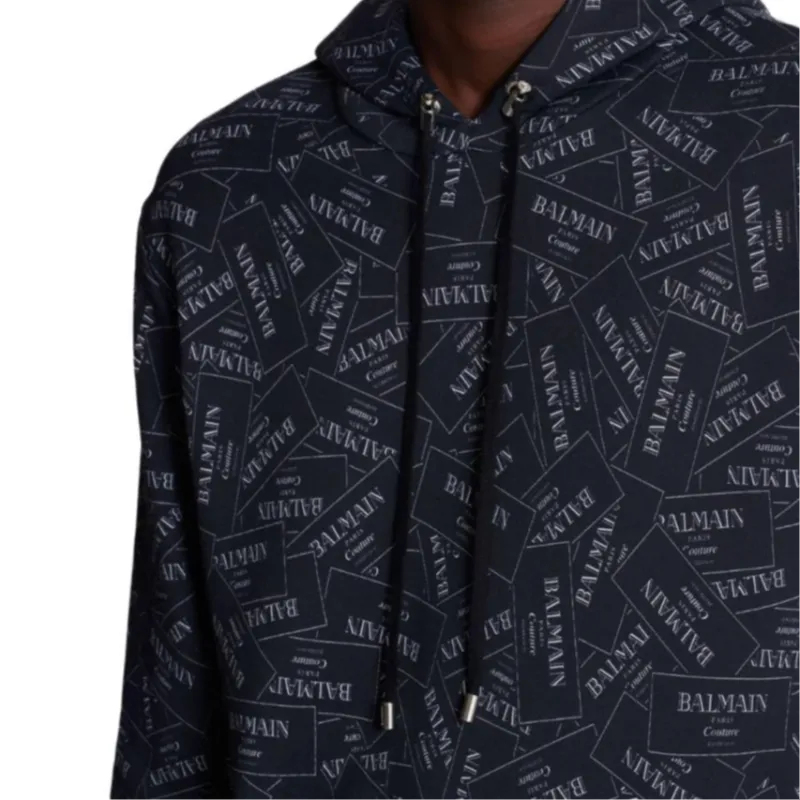 BALMAIN Couture Label print Hoodie-6
