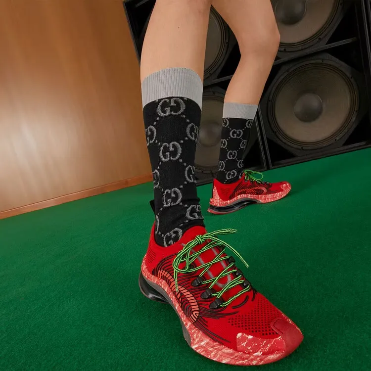 GUCCI Gg Colorblock Socks Black-3