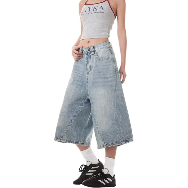 VINMUK Denim Shorts Unisex Blue-7