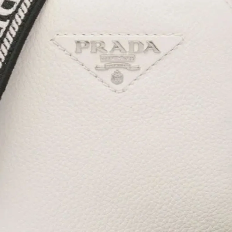 PRADA Leather Shoulder Bag Mini Unisex White-1