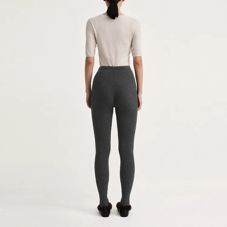 TOTEME Leggings Women's Dark Heather Gray-2