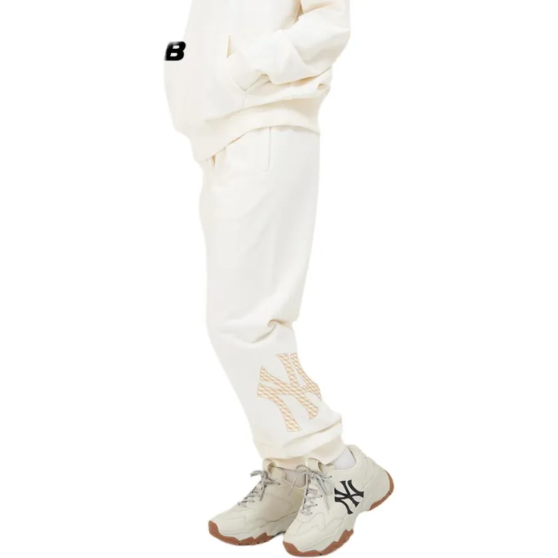 MLB Knitted Sports Pants Unisex Cream-2
