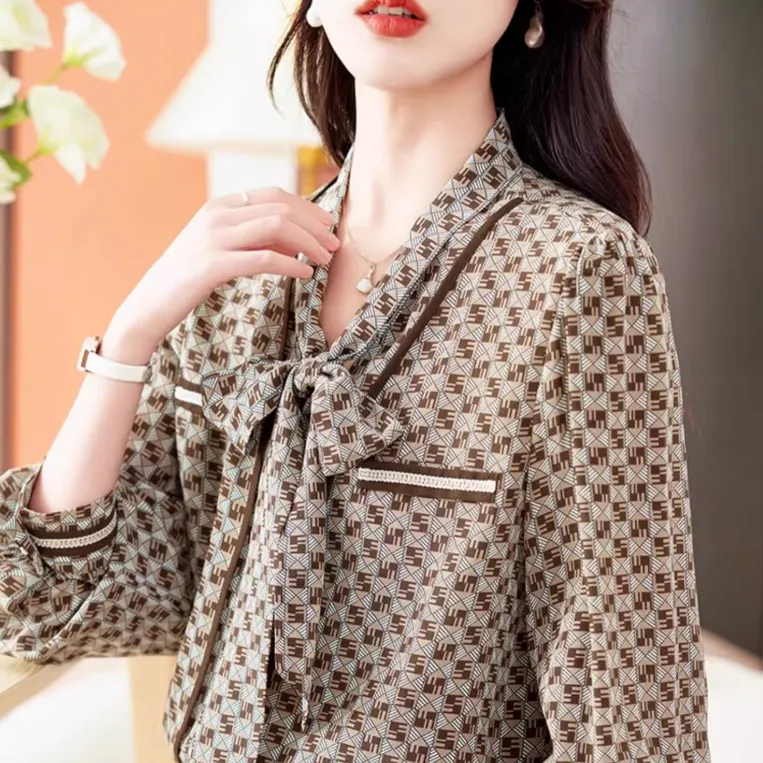 Yi Mengyuan Shirt Women's Elegant Coffee Shadow-4