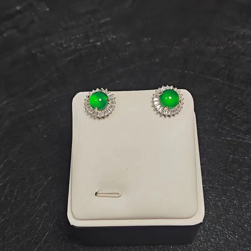 JUNWEN Chalcedony Stud Earrings Women's-3
