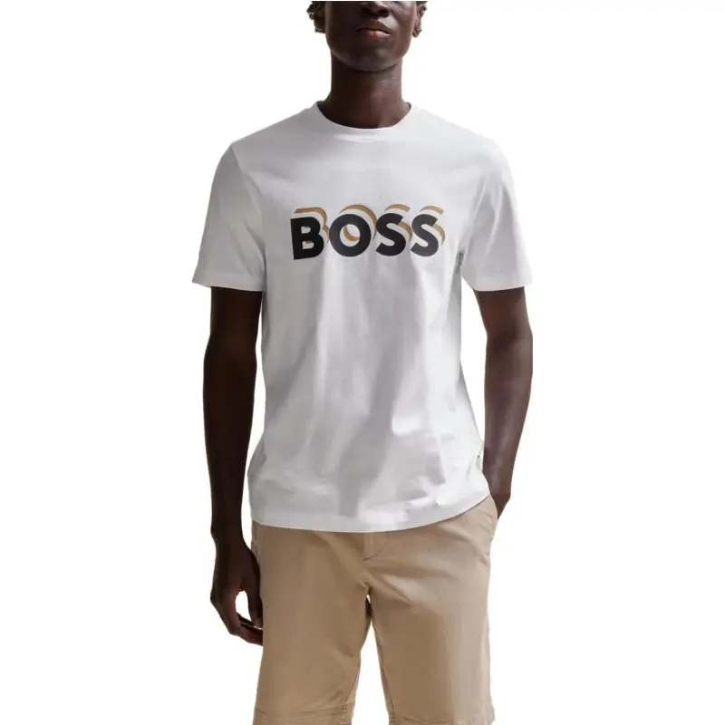 HUGO BOSS Logo Printed Crewneck T Shirt-2