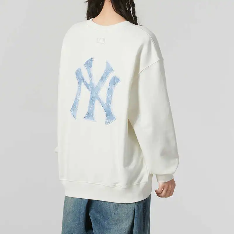 MLB New York Yankees Sweatshirt Unisex Cream-3