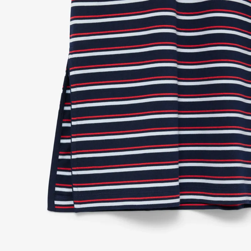 LACOSTE SS25 Short Sleeved Dresses Women's Red White/Dark Blue-4