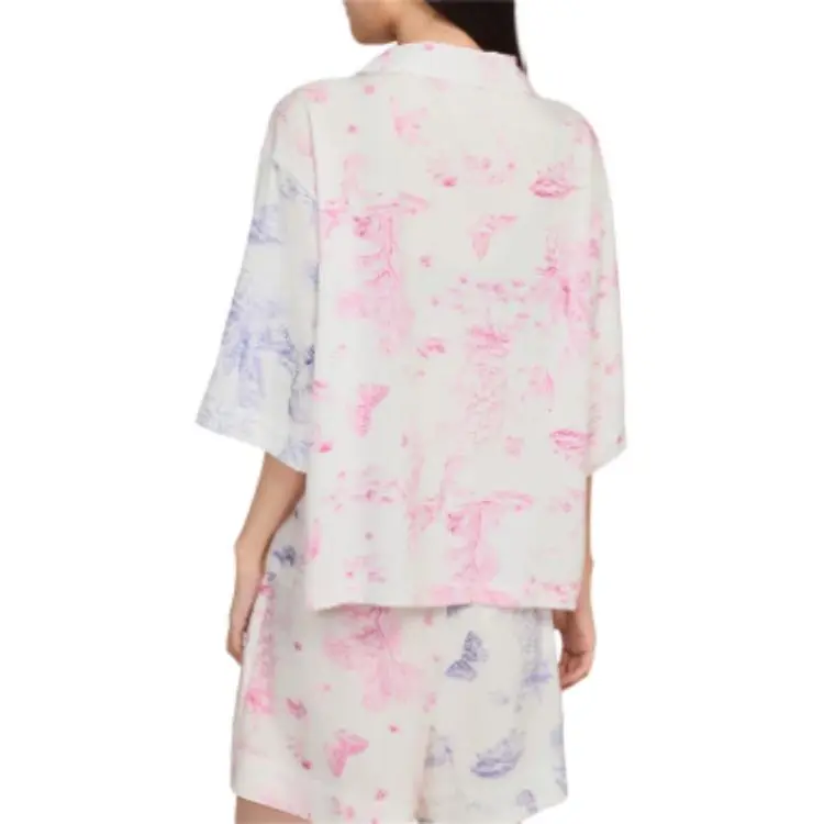 Victoria's Secret Pajama Set Women's Pink Purple Multicolor Print-5