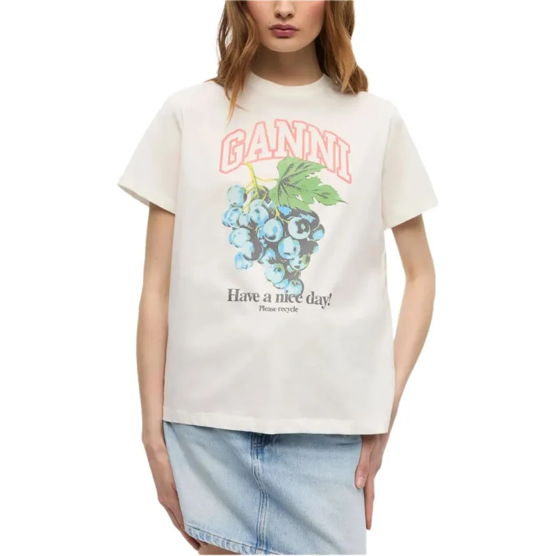 GANNI Graphic print T shirt-3