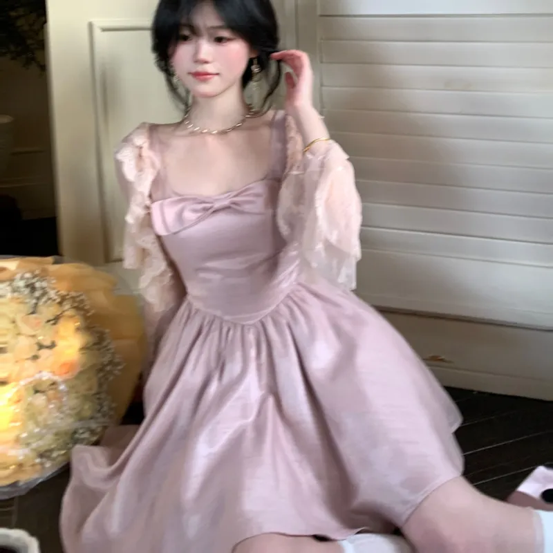 Blovelan Chiffon Shirts Women's Champagne Pink-3