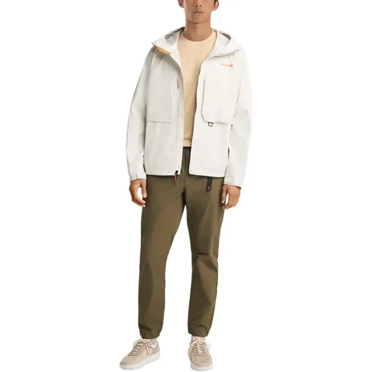 Timberland Outdoor Hiking Waterproof, Windproof, And Breathable Windbreaker Jacket Men's Ivory-4