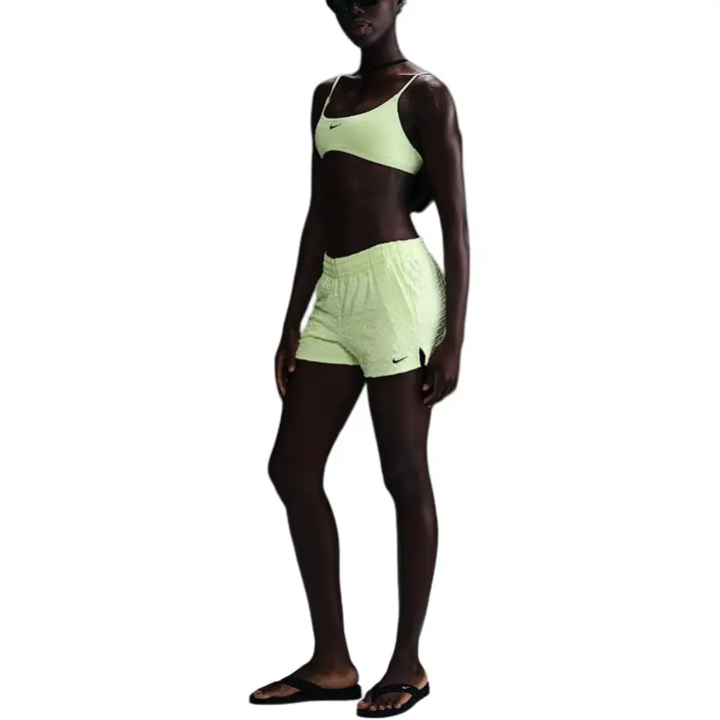 Nike Swoosh Casual Shorts Women's Light Yellow/Black-2