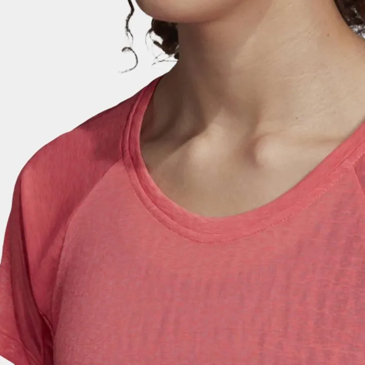 Adidas Raglan Sleeve T Shirt Women's Rose Red-5