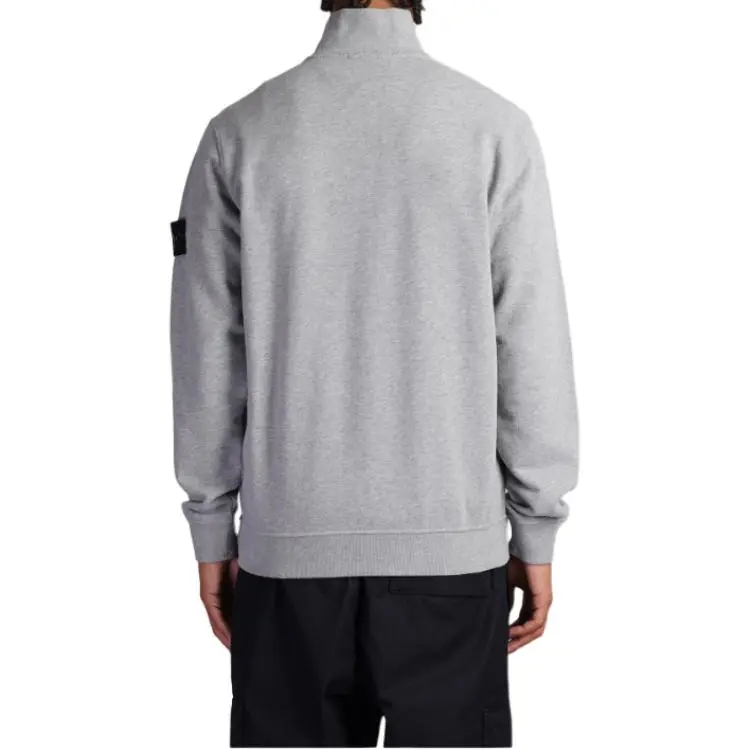 STONE ISLAND Logo Patch Half Zip Sweatshirt-2