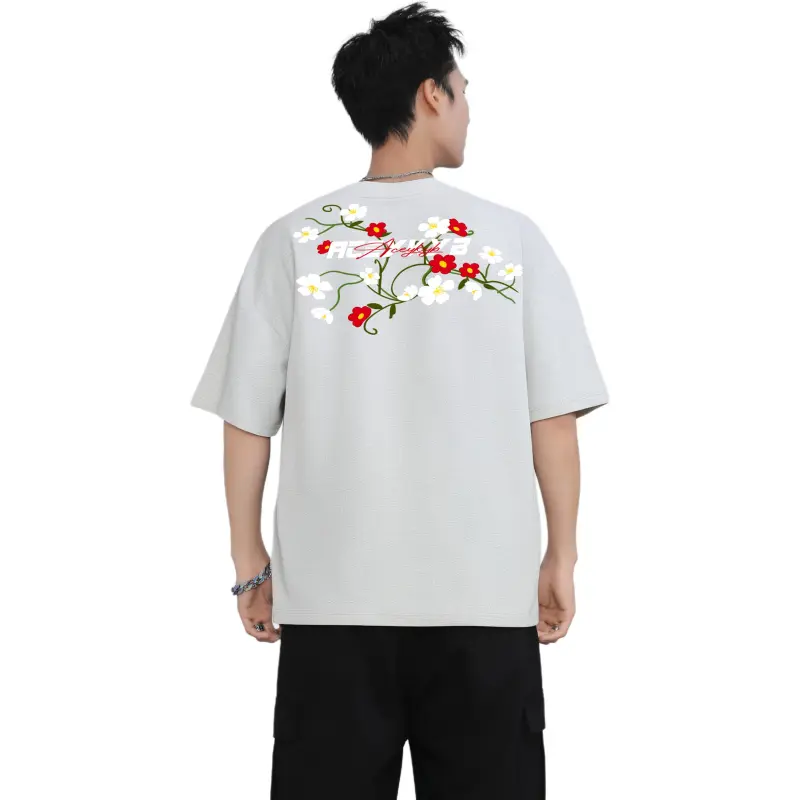 YK&YB T Shirts Unisex White Gray-4