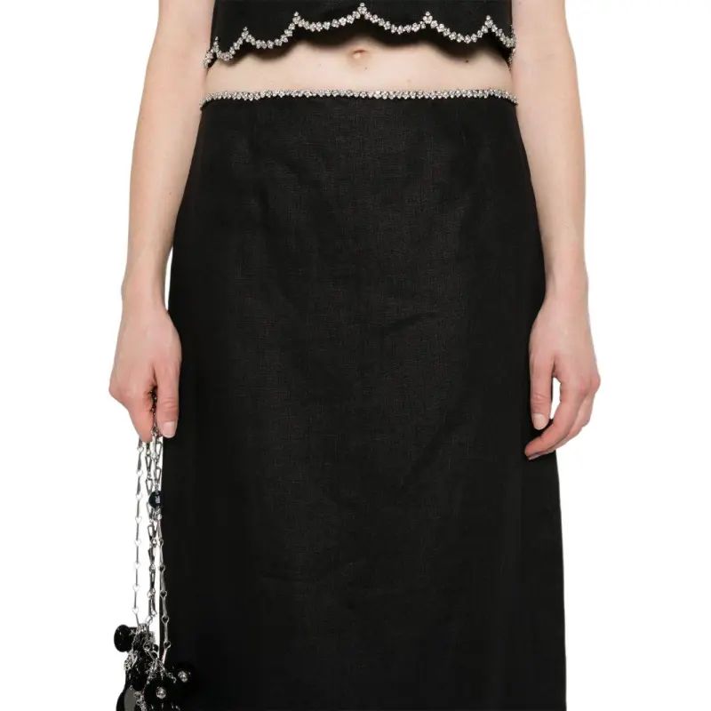 Zimmermann Crush Scalloped Midi Skirt-4