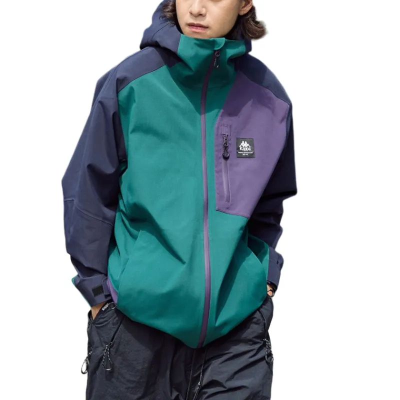 Kappa Waterproof And Windproof Windbreaker Jacket Men's Green Comes With Necklace-5