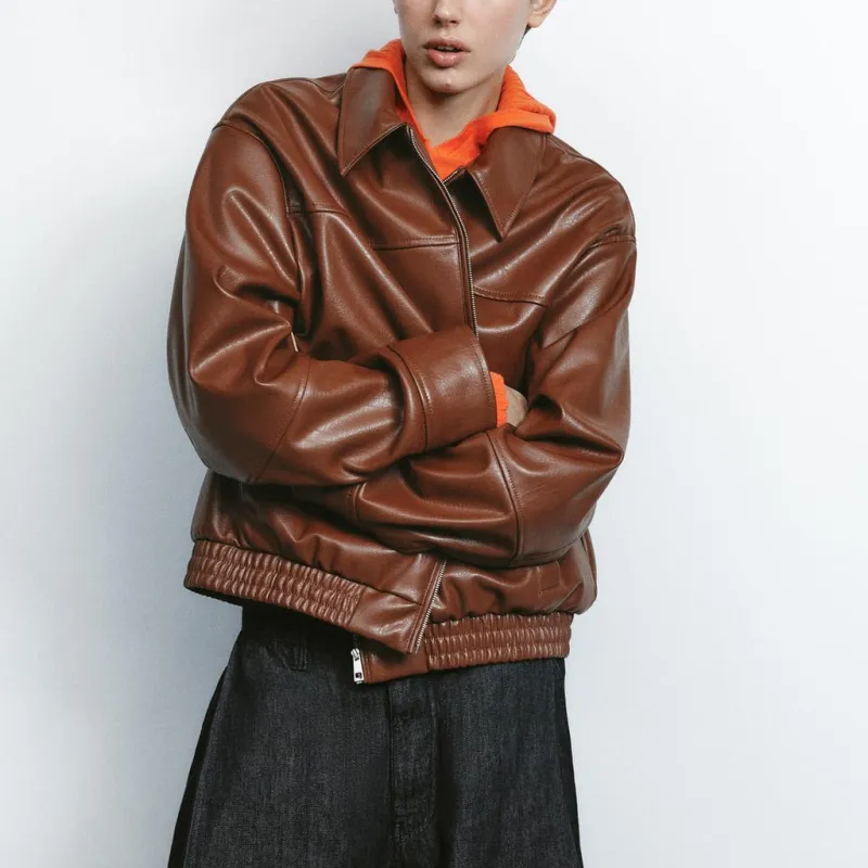 ZARA Jackets Coats Women's Leather Color-3
