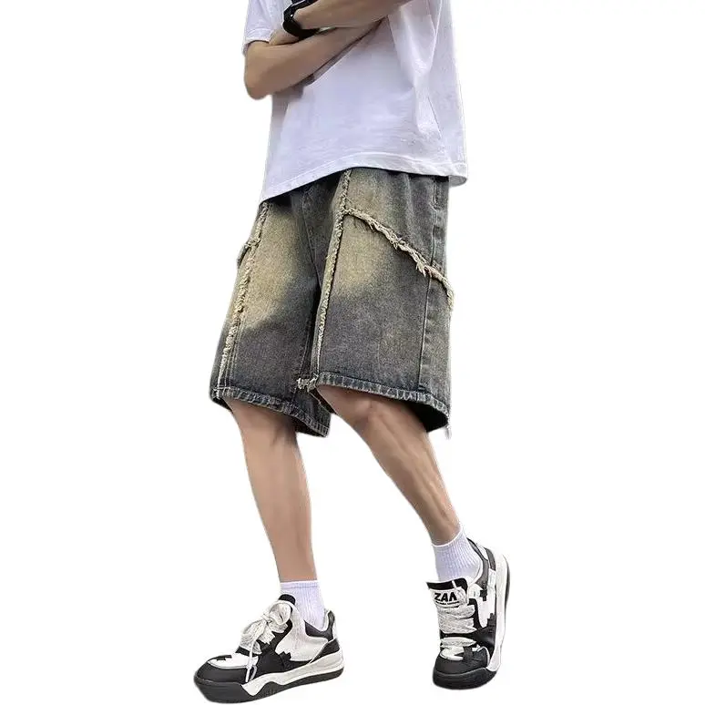MGXEK Denim Shorts Unisex Vintage Blue-3