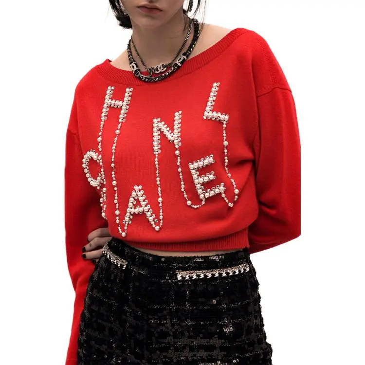 CHANEL SS21 Sweater Women's Red-2