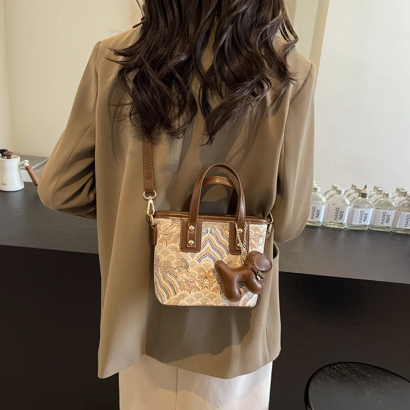 SWIMADE PU One Shoulder Handbags Women's Ecru/Black/Coffee/Brown-9