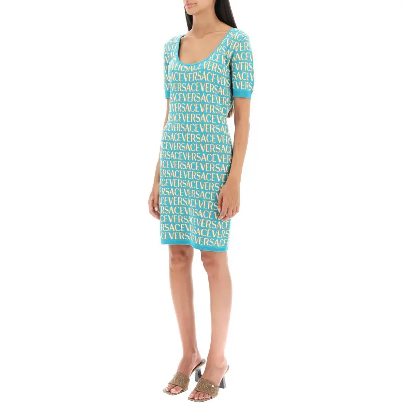 VERSACE Short-Sleeved Dresses Women's Green-3