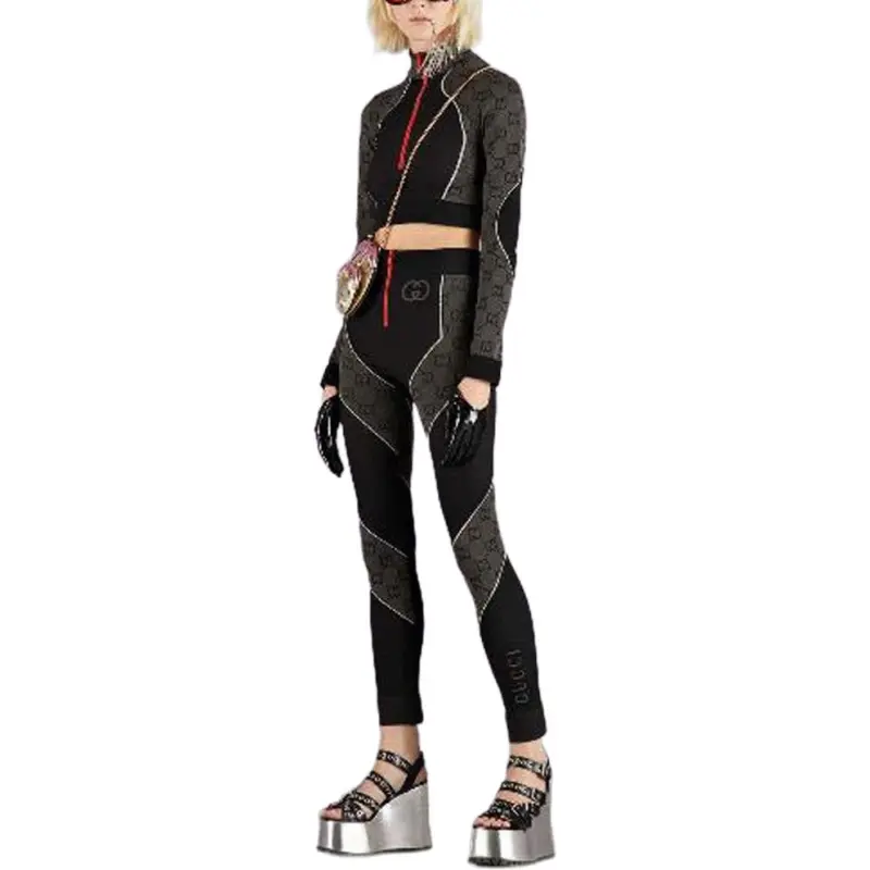 GUCCI Logo jacquard Leggings-3