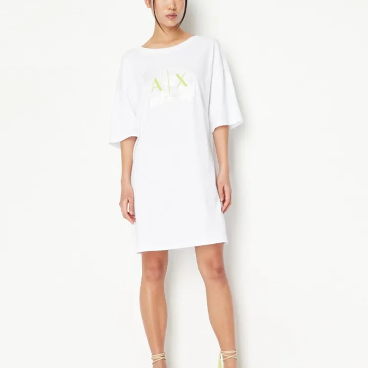 ARMANI EXCHANGE Short Sleeved Dresses Women's White-5