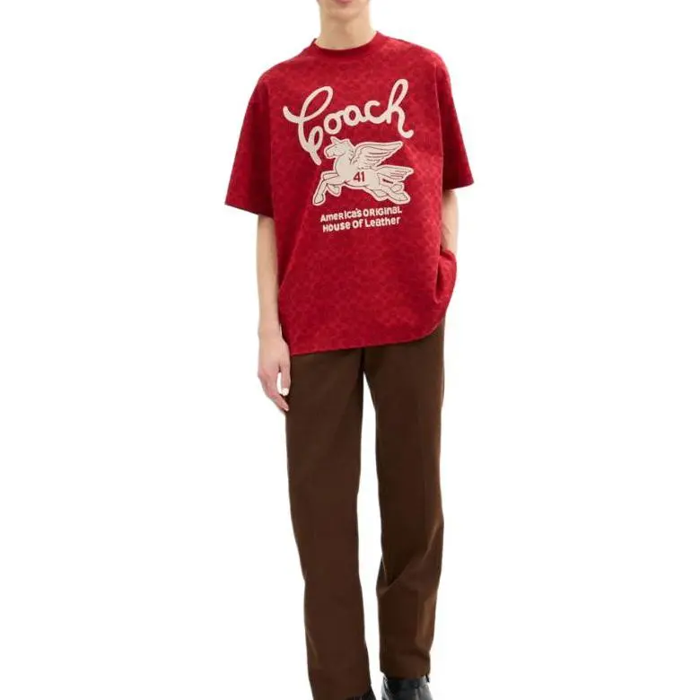 COACH T Shirts Unisex Red-1