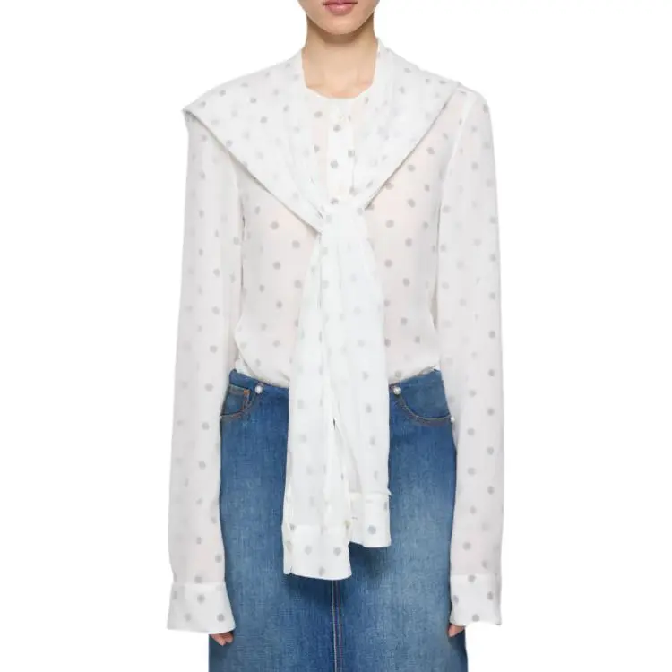 Acne Studios Layered Tie neck Blouse-4