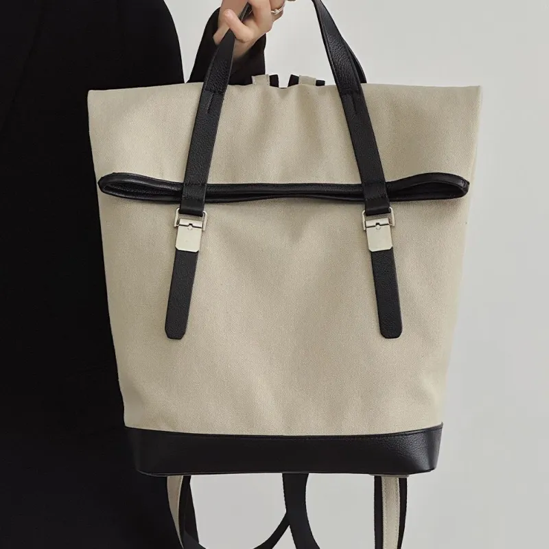 JPJ Cotton Linen Blend Backpack Tubas Unisex Ecru-3