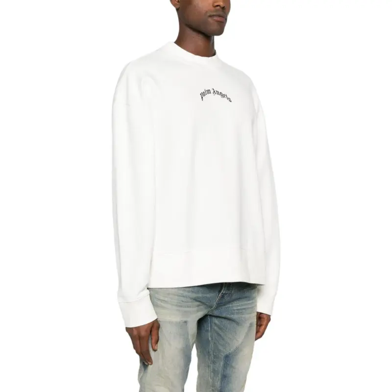 PALM ANGELS Curved Logo Crewneck Sweatshirt-2