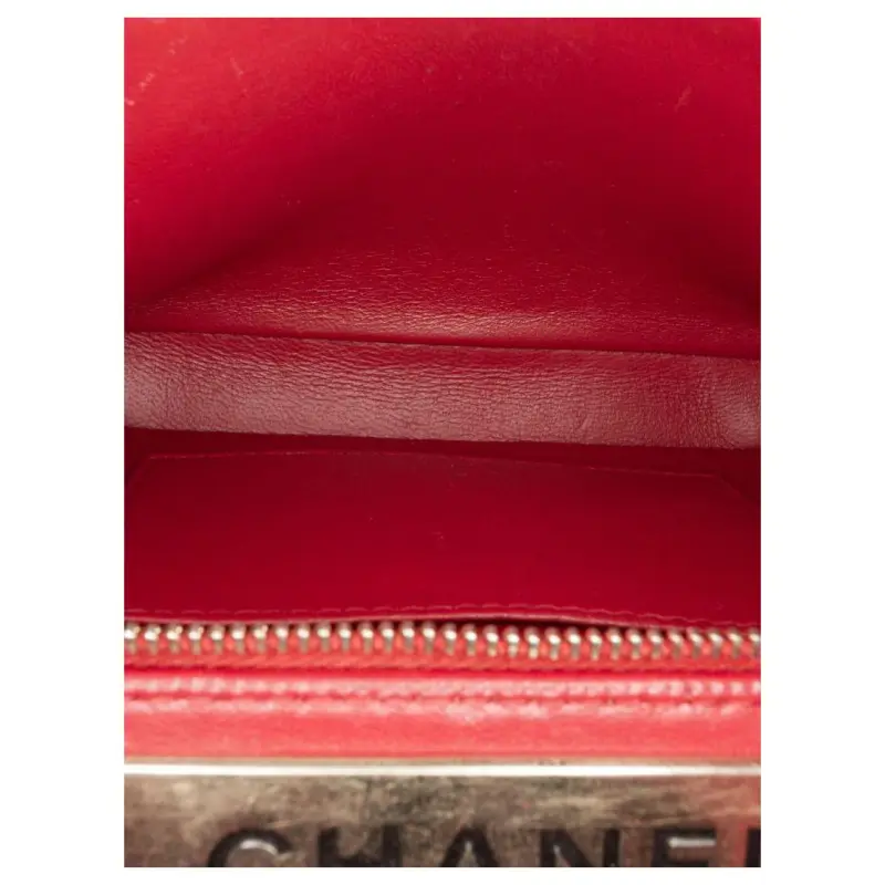 CHANEL Trendy Cc Lambskin Bowling Bag, Shoulder Bag, Crossbody Bag, Handbag Trumpets Women's Red-4