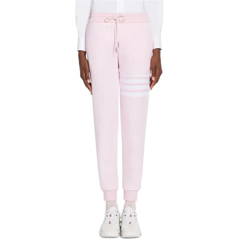 THOM BROWNE Medium Waffle 4-Bar Sweatpants-2