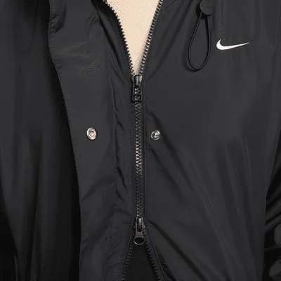 Nike Sportswear Essential Trench Coat 'Black/White'-2