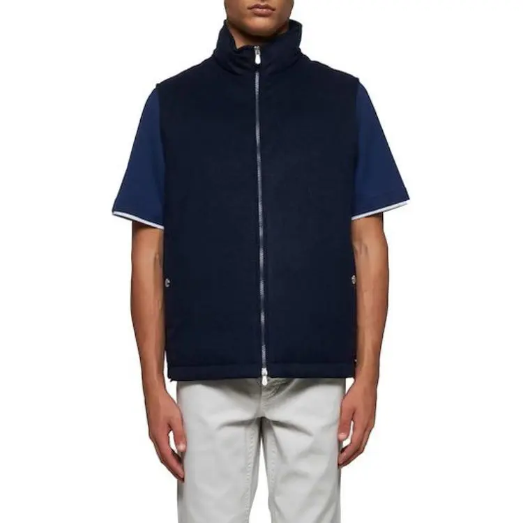 Brunello Cucinelli High Neck Zip Up Gilet-3