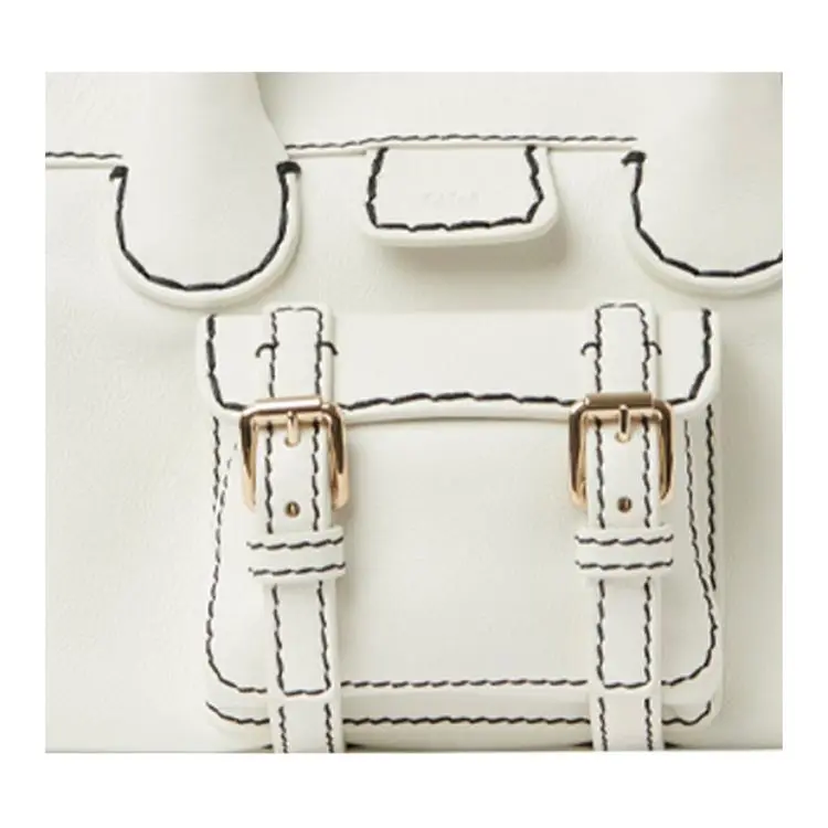 Chloe Buffalo Leather Shoulder Bag Crossbody Bag Handbag Mini Women's White-2