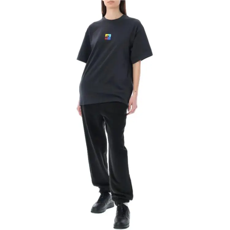 Nike T Shirts Unisex Gray Black-3