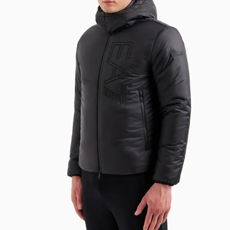 EMPORIO ARMANI Logo Embroidered Zipped Puffer Jacket-2
