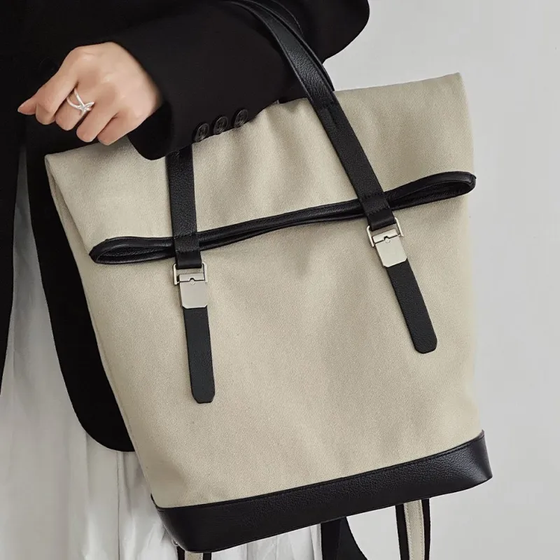 JPJ Cotton Linen Blend Backpack Tubas Unisex Ecru-4